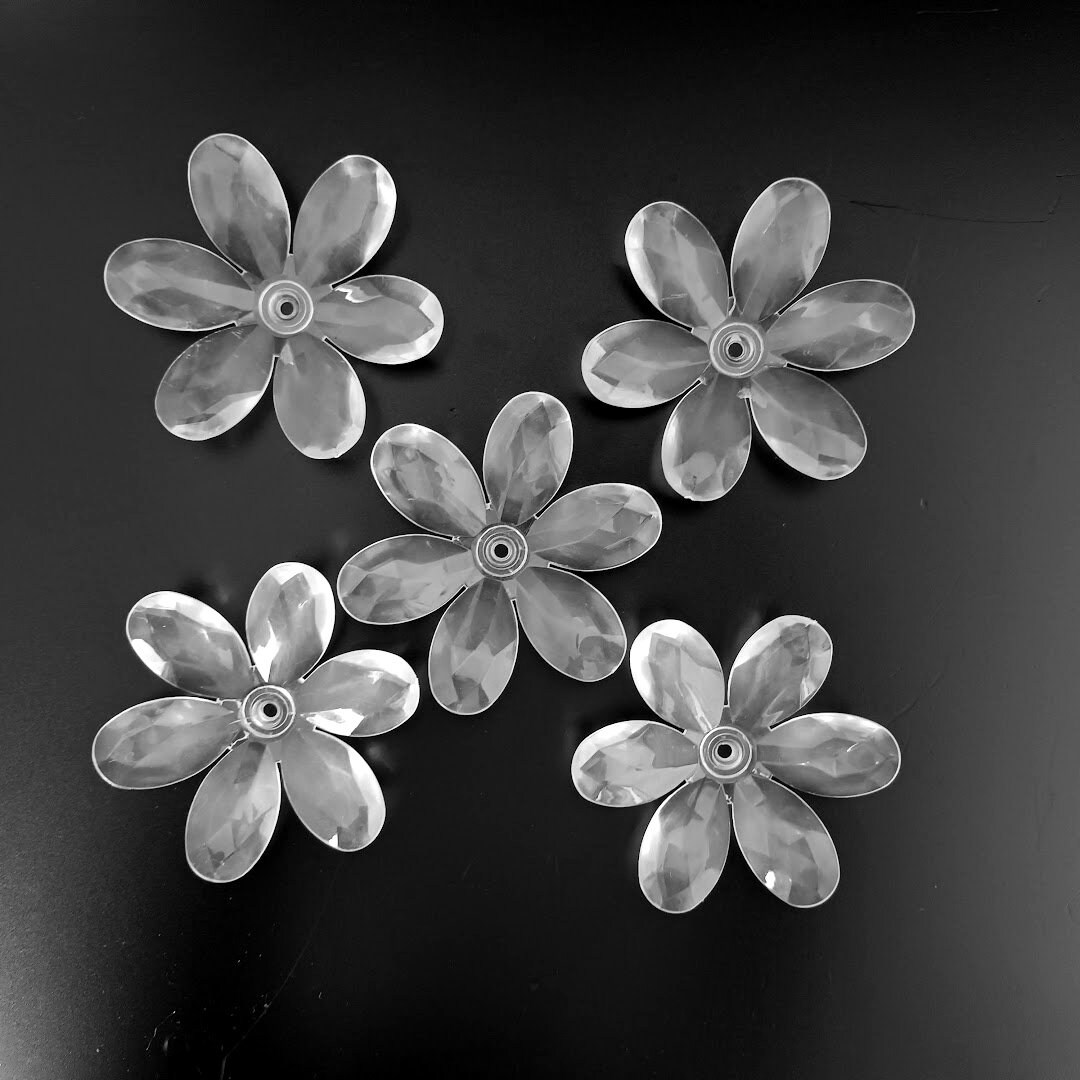 Set 5 Flowers Vintage Chandelier Spare Parts Acrylic Flowers With