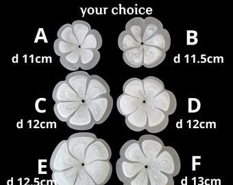 Vintage italienische Murano mundgeblasene Glasblumen Kronleuchter Lampenersatzteile Cup Ersatzteile Murano klar / Milchglas Blume Venedig