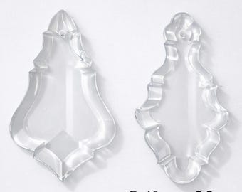 Colgantes de cristal vintage para lámparas de araña de 10 cm, dos formas disponibles, prismas de vidrio transparente para restauración de iluminación.