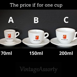 Collectible bar vintage Italian espresso espressino cappuccino cups Italian Hausbrandt thick porcelain cups vintage coffee cups with saucer