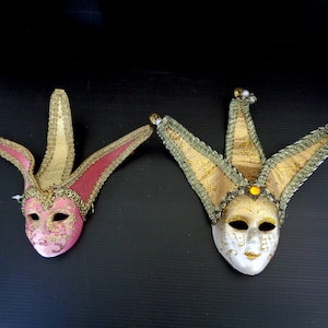 Vintage italienisches Souvenir Venedig Souvenir Reise Souvenir 3D Keramik italienischen venezianischen Karneval Maske, Wandbehang, Wohnkultur, Italien Weinlese