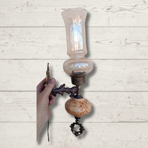 Vintage Italian decor Wall Sconce, Vintage Brass Wall Sconce with amber shade Glass cup, Brass Wall lamp, wall sconce lamp with ceramic
