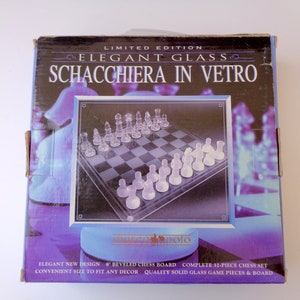 Juego de ajedrez, juego de ajedrez hecho del vidrio, Ajedrez de vidrio, Juego de mesa de 8", Juego para dos, Regalo elegante, Ajedrez decorativo, Gran presente