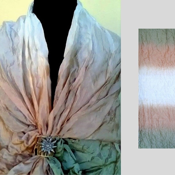 Vintage Elegant viscose Italy crumpled fabric large Foulard Woman stole white beige olive colors viscose fiber Soft Shawl Spring Gift