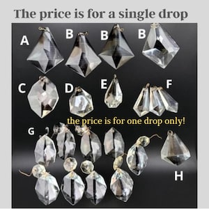 Vintage Italian Pendeloque Glass Prisms – 8 Styles – Chandelier Crystals