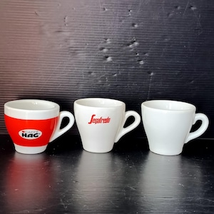 Collectible bar vintage Italian espresso cups Italian coffee Hag or Segafredo or solid unmarked cup from bar in porcelain without saucer