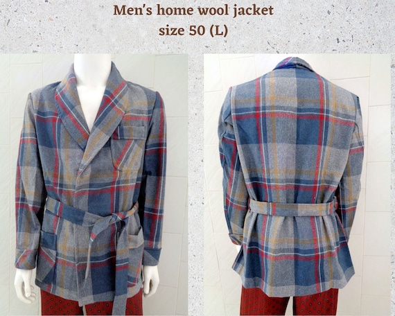 ジャケット・アウター 80s- check wool jacket italy Men's Wool Jacket for Home Vintage 80s Suit Checked Wool