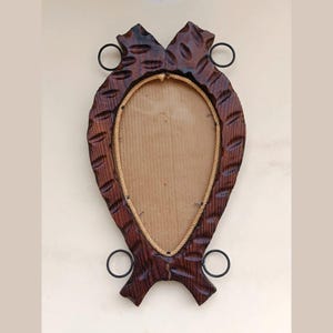 Wood Picture frame, Photo Frame Hand Made and Carved, Unique Design Decor of a rustic style restaurant, wall Hanging picture Frame
