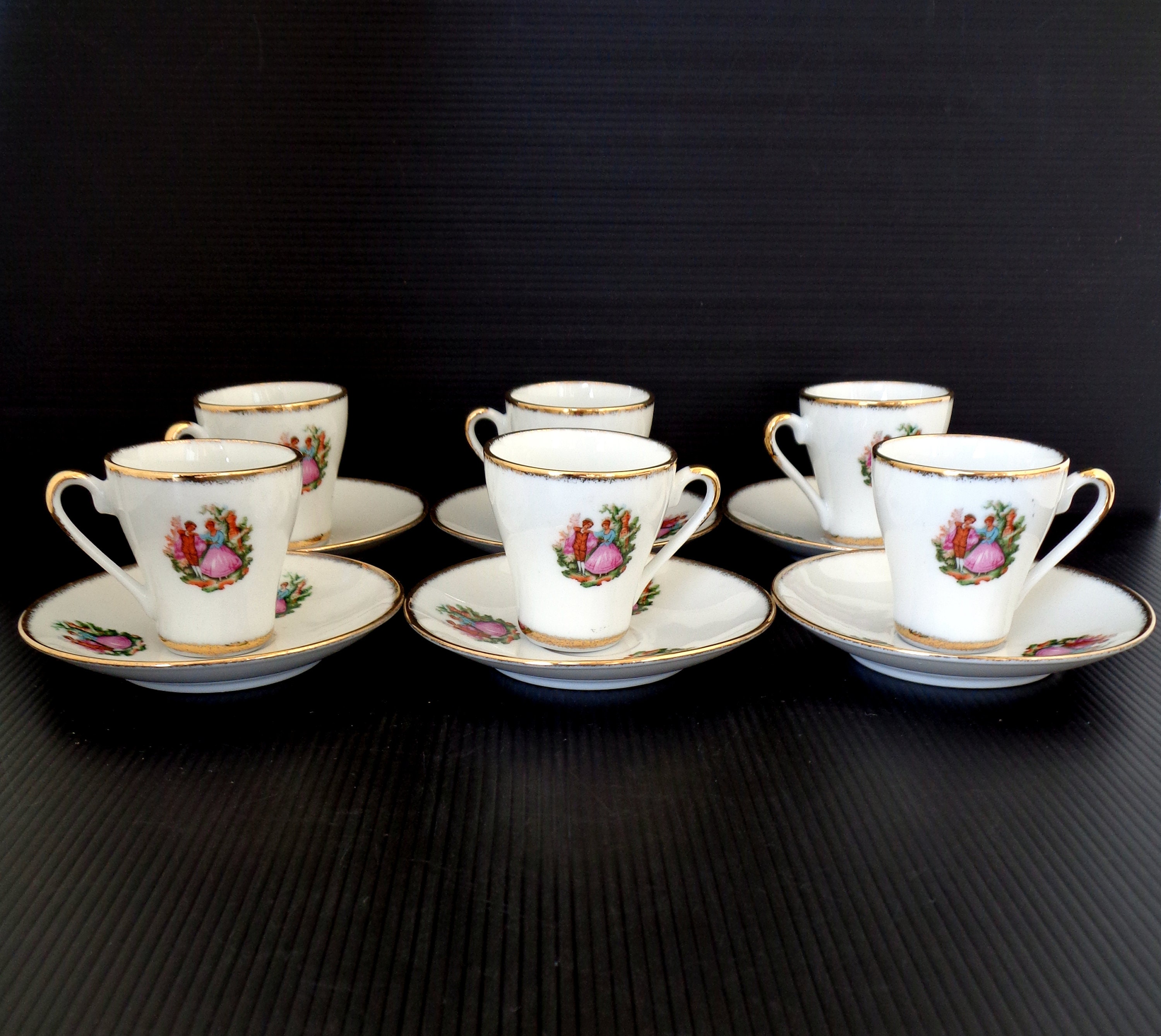 Vintage coffee espresso set 6 fine porcelain cups with Etsy