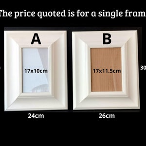 Never used classic Italian white wooden frame for photo/picture with glass and carton back, Italian frame wall hanging in solid wood