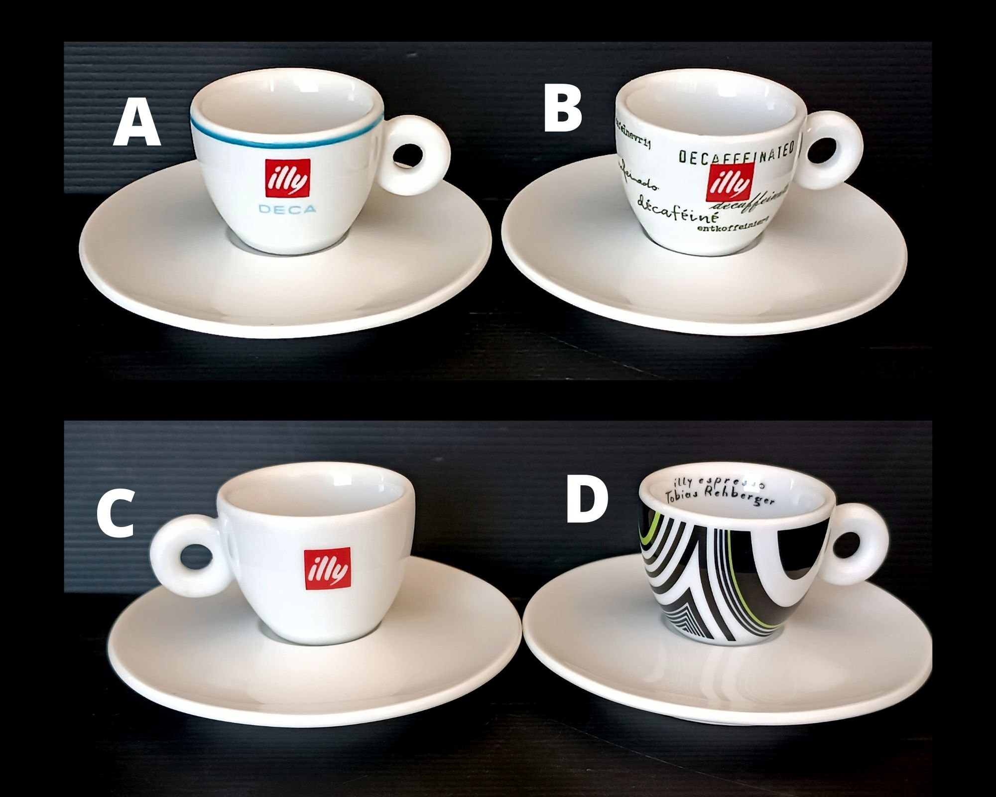 4 types de tasses de bar Illy à collectionner, tasses à café