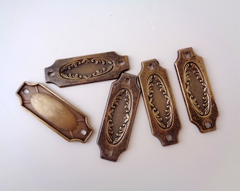 Set 5 of Vintage Italy Brass furniture decorative frieze, vintage Brass metal ornate frieze