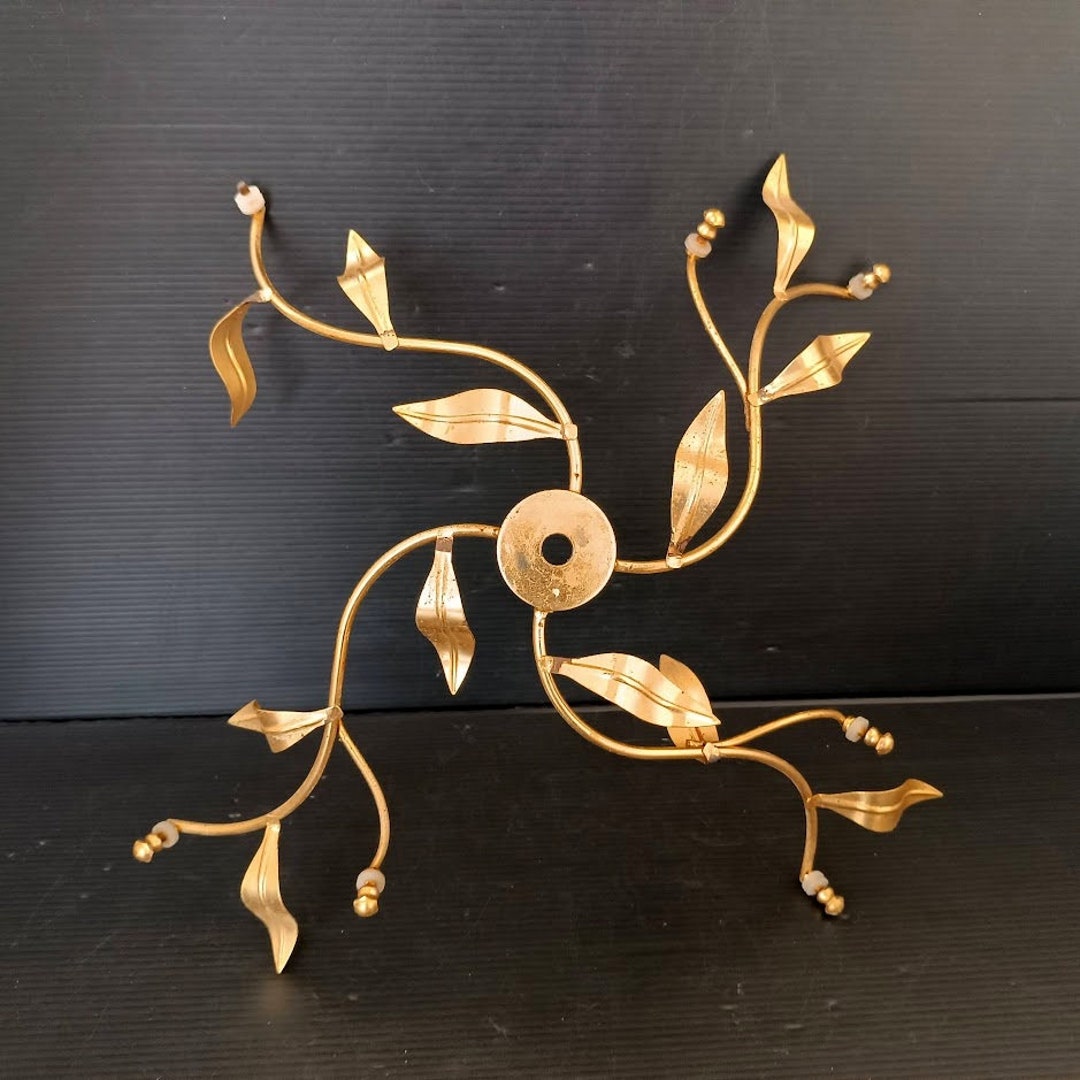 Vintage Italian Chandelier Spare Parts Gilded Brass Branches With