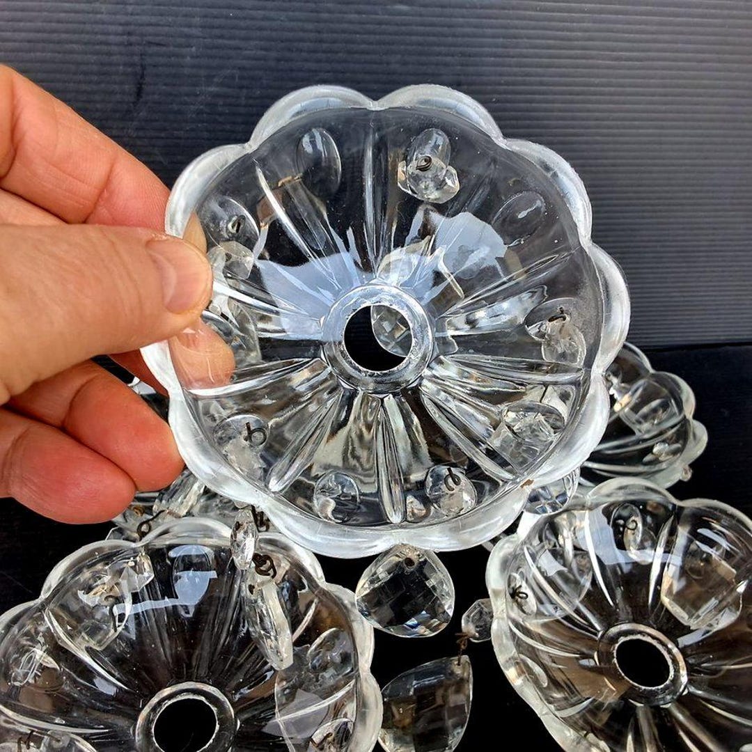 100 18 mm ottagonale trasparente lampadario gocce parti di vetro tagliato cristalli goccioline perline albero di Natale ornamenti pendenti vintage