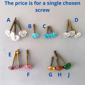 Tornillos de cabeza de roseta de cristal de Murano hechos a mano – Herrajes decorativos dorados – Colores surtidos