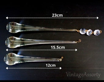 Murano glass replacement, Pendant Murano, final drop, Murano part for chandelier or DIY, handmade, transparent glass replacement supplies