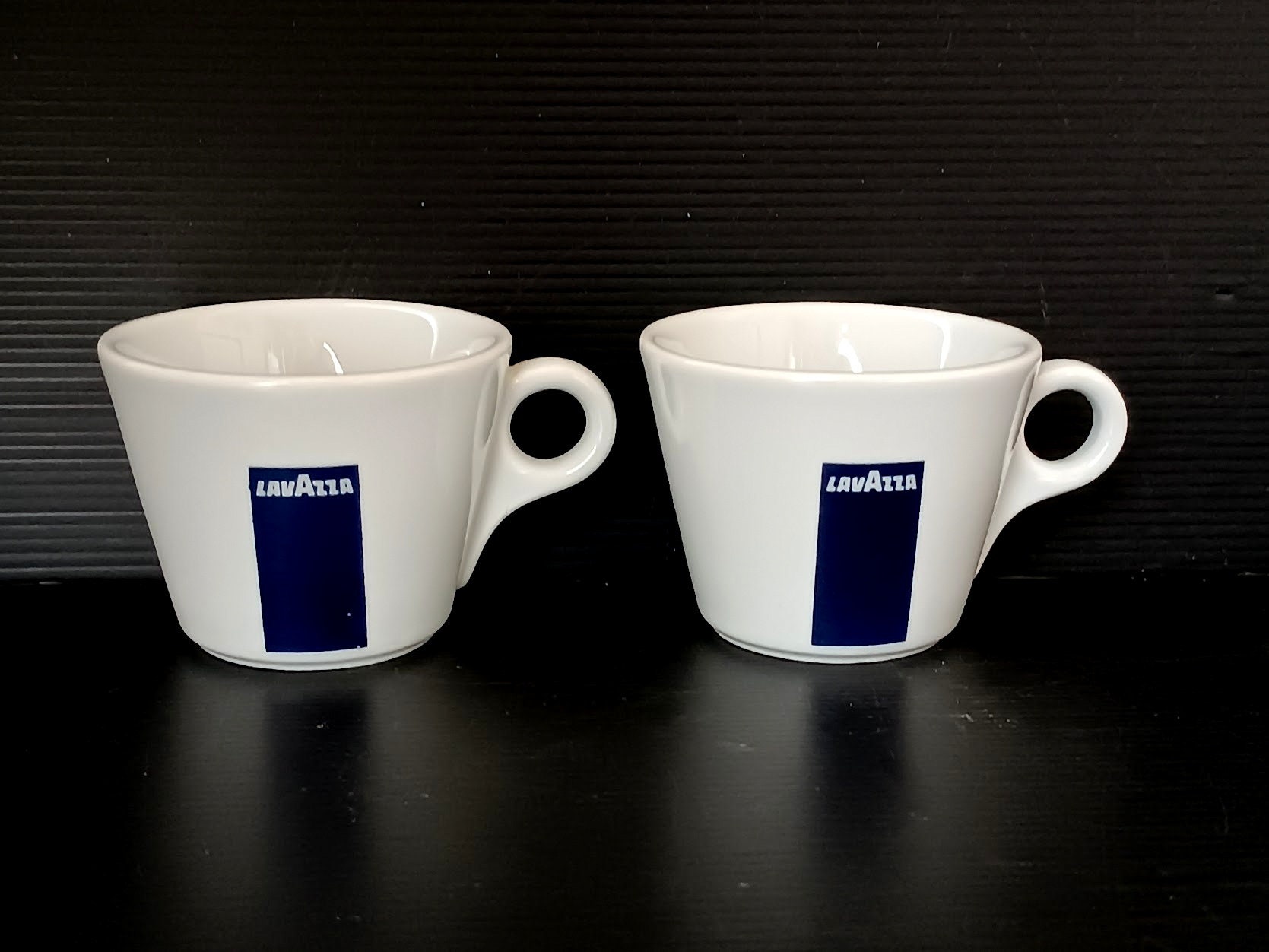 2 Classic Coffee Lavazza Blue Espressino Cups, White Porcelain Cups,  Vintage Bar Lavazza Cups, Made in Italy, Excellent Condition 
