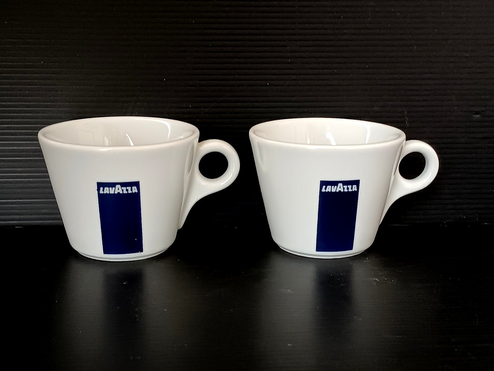 Set of 2 Vintage Lavazza Espresso Cups With Saucers, Made in Italy 