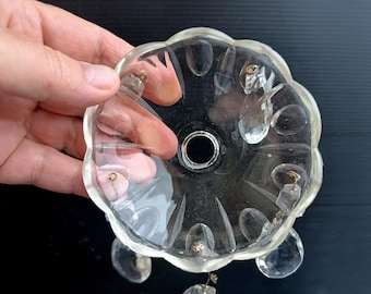 Candelabro de cristal estilo bobeche de los años 50, piezas de cristal, candelabro en forma de lágrima, piezas de repuesto, candelabro, castillo, budoir, Versalles, con gotas de cristal.