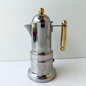 Set in inox 18/10 espresso coffee maker for 2 cups VEV mod.Depositato made in Italy