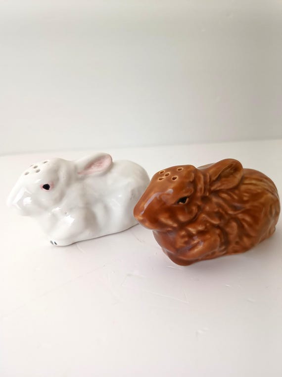 ウサギの塩・胡椒入れセット ウサギの塩コショウ入れ3セット、ホワイト