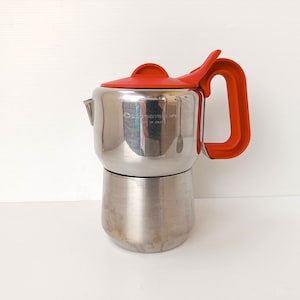 Vintage 80s Italian inox coffee maker espresso machine &quot;Lagostina&quot; 6/4 Cups Espresso coffee maker Classic Italian once quality