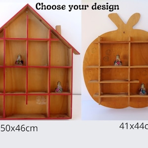 Wall hanging display cabinet for miniatures collection, Collectible Wall Display, Vintage cabinet, knick knacks display