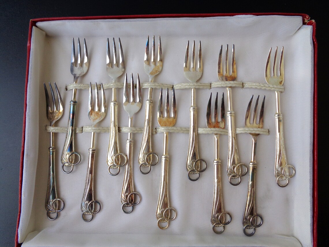 Italy vintage flatware Bugatti branded silver plated set 12 Etsy