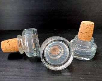 Vintage Italian heavy glass bottle stopper Glass Bottle Stopper  Vintage Decanter Stoppers caraffe Bottle Stopper Glass Stopper