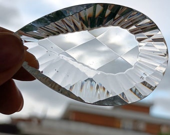 Straordinary large cuted crystal drop, Vintage Italiaanse kroonluchter lichte reserveonderdelen, Chandelier Drops, vervangende benodigdheden voor verlichting
