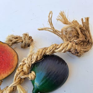 Vintage rustic style farmhouse kitchen Wall Hanging String Ceramic lemon fruits and figs, 70s Kitchen Decor, Artificial fruits on the rope image 6