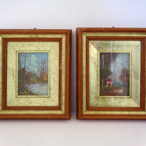 Italienische Landschaft, Vintage Italien Ölgemälde Italienische Landschaft in klassischen vergoldeten Rahmen Italienische Wandbehang Dekor
