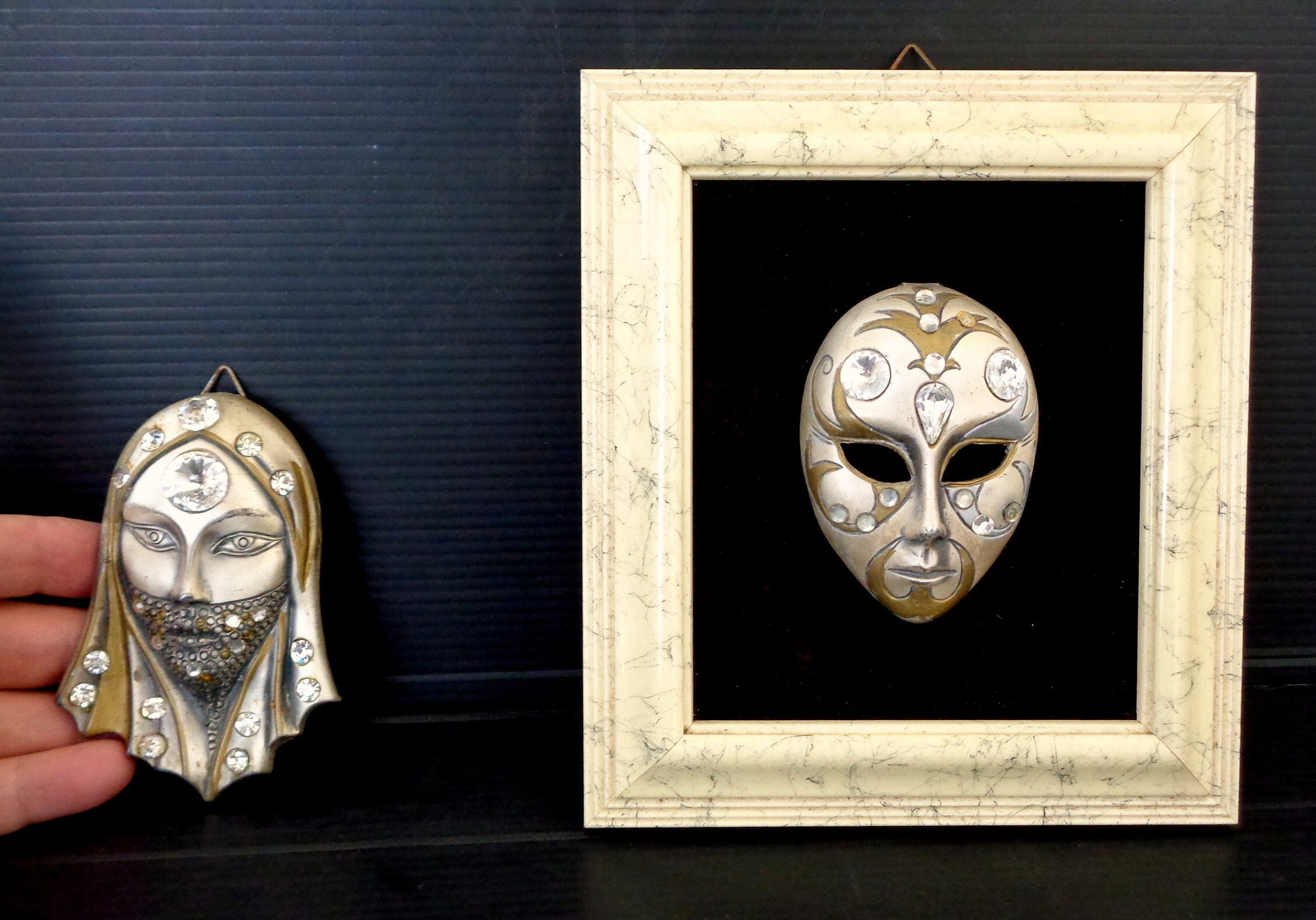 Vintage Italy 60s Metal Mask Shape Wall Handing Decor Venetian - Etsy