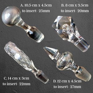 French Solid‑Glass Decanter Stoppers • Individual Variants A–D • Heavy Antique Carafe Replacements