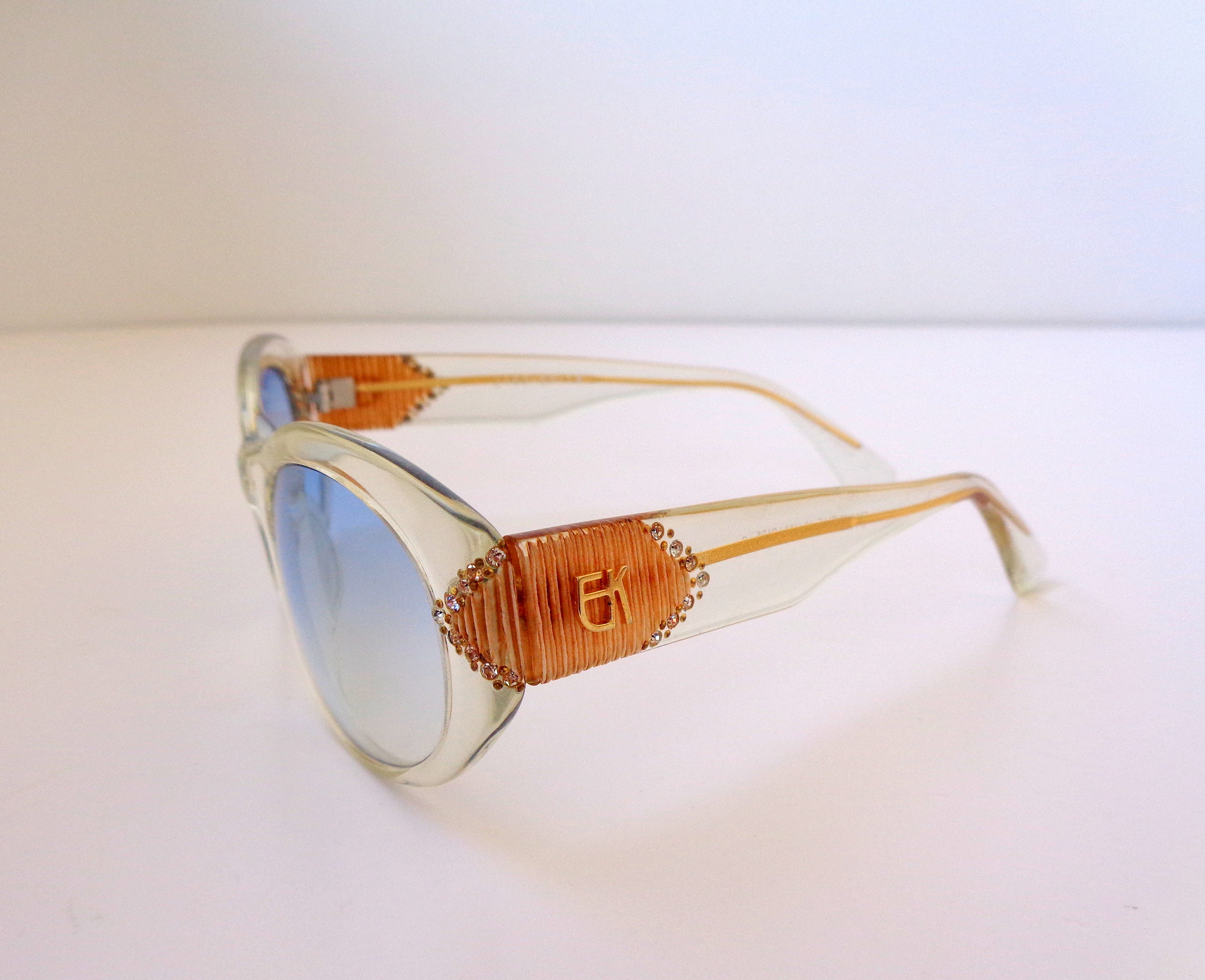Vintage Emmanuel Khanh B. Robinson Paris Cream Ivory Rhinestone Large Sunglasses Emmanuelle Khanh Eyewear - Etsy main image 3