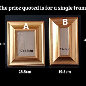 Never used classic Italian gilded wooden frame for photo/picture with glass and carton back, Italian frame wall hanging in solid wood