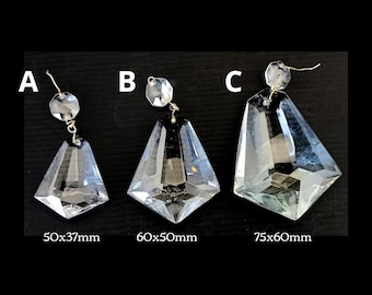 Vintage Italian faceted glass chandelier pendant drop lustre pampille replacement supplies for lighting lamps chandeliers, jewelry making