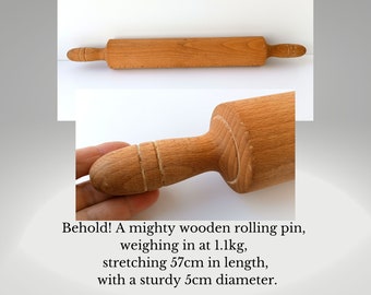 Vintage once Italian classic heavy Wooden rolling pin in solid wood pasta tool pasta utensil Italian kitchen pasta fresca tool
