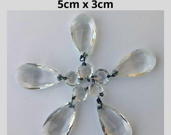 Peças de reposição vintage italianas em cristal para lustre, peças de reposição em formato de lágrima para candelabro, castelo, boudoir, Versalhes.
