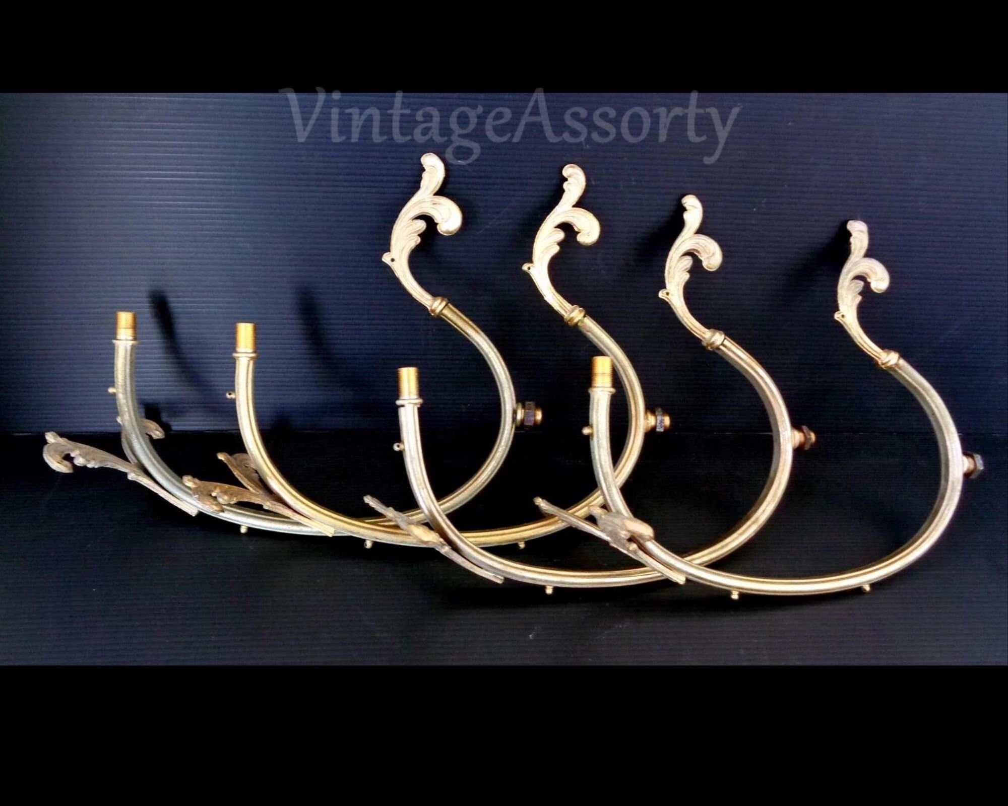 Vintage brass chandelier arms parts - Etsy 日本