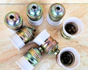 Vintage Italian Brass Lamp socket, brand new from stock bulb brass/plastic socket, spare parts for chandeliers