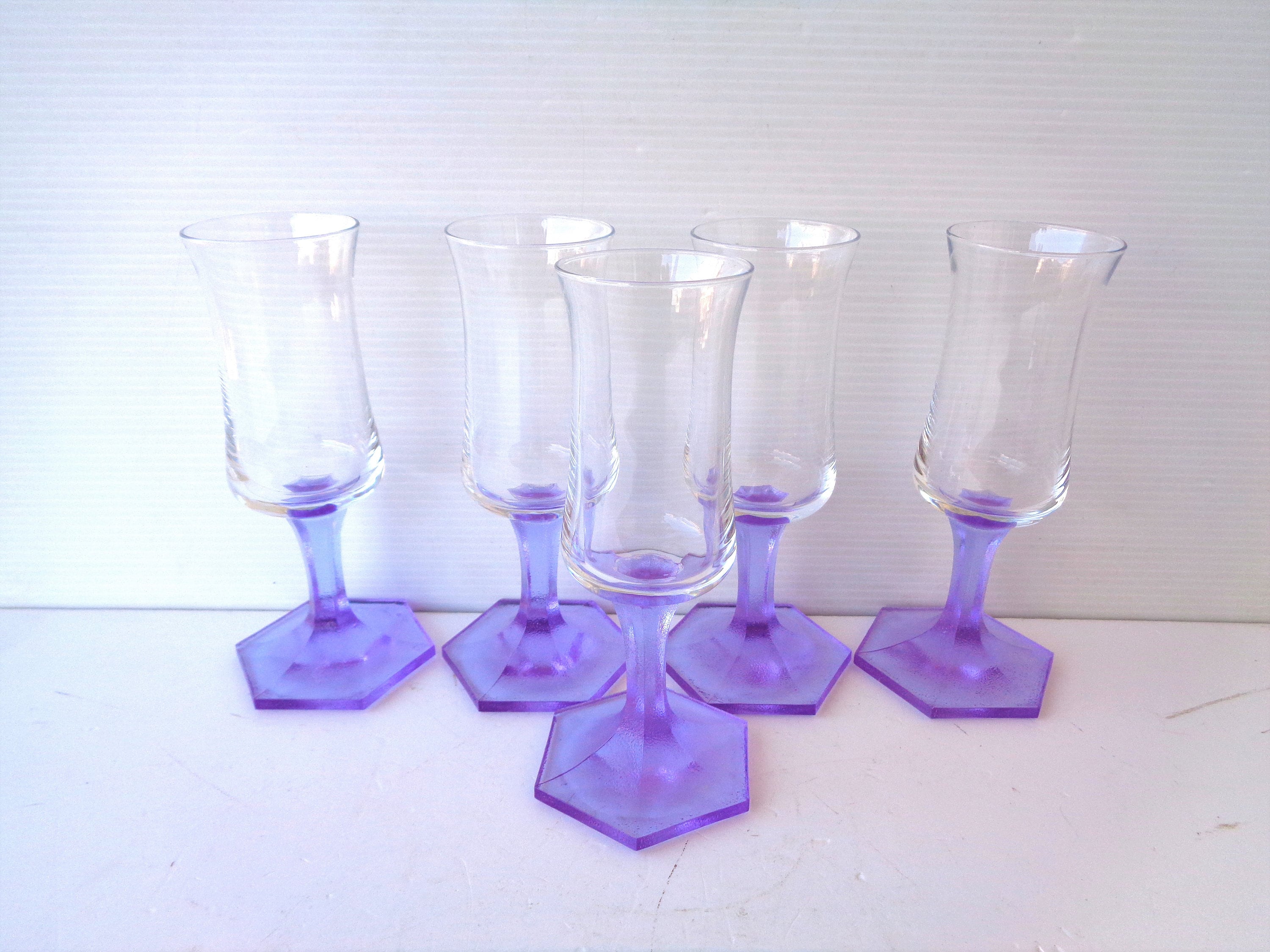 ライラック ヴィンテージ イタリア製 脚付きクリスタル リキュール