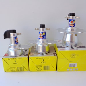 Caffettiera espresso italiana "Caffe Rapid" Nuova di zecca, 1-2-4 tazze, in alluminio puro anodizzato argento 99,5%, atossica, da collezione per baristi.