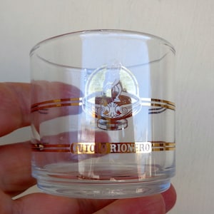 2 or 3 Vintage Italian espresso cups, vintage Cutolo Rionero marked clear glass with gold written coffee cups, demitasse espresso