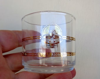 2 or 3 Vintage Italian espresso cups, vintage Cutolo Rionero marked clear glass with gold written coffee cups, demitasse espresso