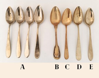 Vintage Italy 30s Old  Brass Cutlery, photo Props, brass Spoons, Alpacca spoons, kitchen Italian cinematic articles, props kitchen retro