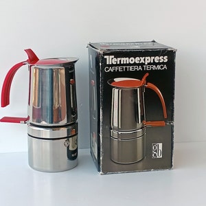Vintage coffee maker espresso Stainless steel, Kitchenware, Barware, coffee maker marked Bialetti "Termoexpress" collectibles made in Italy