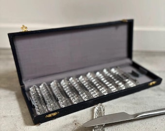 フランス製アンティークカット鉛クリスタルカトラリースプーンレスト10