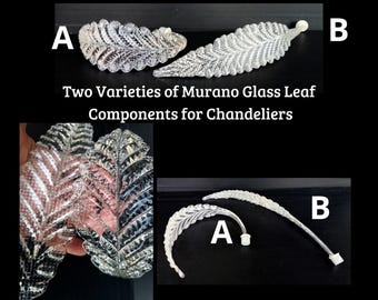 Italienische Murano Hand-gefertigte Glas Ersatz Blatt, Kronleuchter Ersatzteile