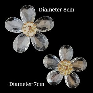 Vintage klar kristallblomma för italienska ljuskronor, 7–8 cm, reservdel